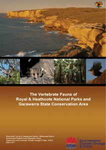 The Vertebrate Fauna of Royal and Heathcote National Parks and