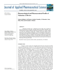 Pharmacological and Pharmaceutical Profile of Valsartan: A Review