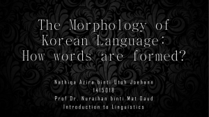 the korean language morphology