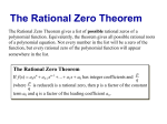 The Rational Zero Theorem