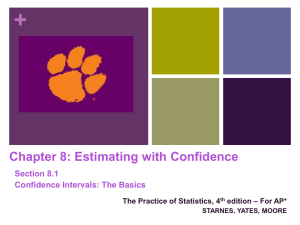 + Section 8.1 Confidence Intervals: The Basics