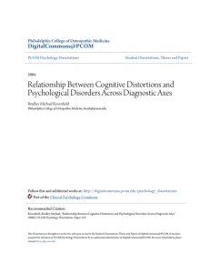 Relationship Between Cognitive Distortions and Psychological