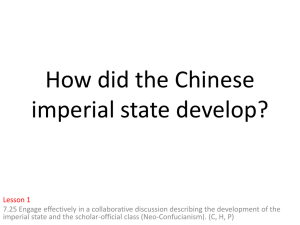 How did the Chinese imperial state and the scholar