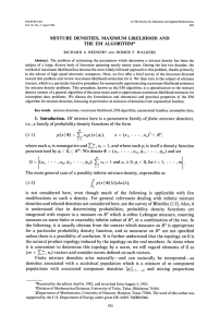 mixture densities, maximum likelihood, EM algorithm