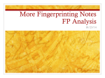 More Fingerprinting Notes FP Analysis