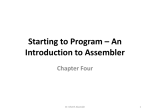 Starting to Program - An Introduction to Assembler
