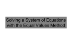 Equal Values Method