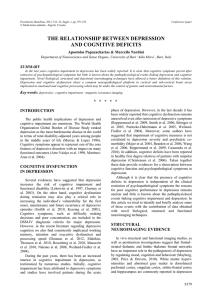 the relationship between depression and cognitive deficits