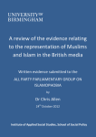 A review of the evidence relating to the representation of Muslims