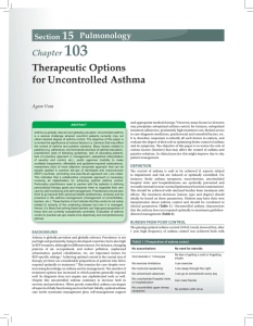 Therapeutic Options for Uncontrolled Asthma