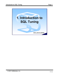 1. Introduction to SQL Tuning