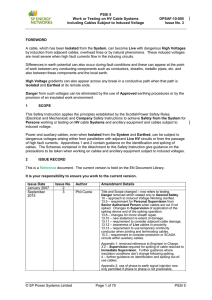 Work or Testing on HV Cable Systems including Cables Subject to