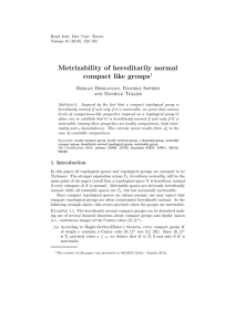 Metrizability of hereditarily normal compact like groups1