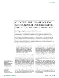 choosing the greater of two goods: neural currencies for valuation