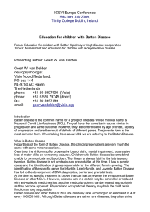 Eduction for children with Batten Disease - ICEVI