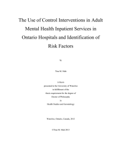 The Use of Control Interventions in Adult Mental Health Inpatient