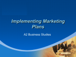 Implementing Marketing Plans