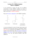 Lecture 33: CMOS Common Source Amplifier.