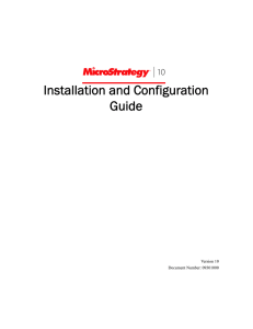 MicroStrategy Installation and Configuration Guide
