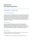 SOCI 412 A01 Sociological Explanations