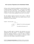 Solve Systems of Equations by the Substitution Method