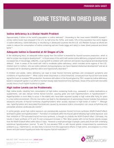 iodine testing in dried urine