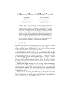 A Signature Scheme with Efficient Protocols