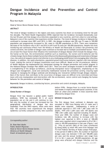 Dengue Incidence and the Prevention and Control Program in