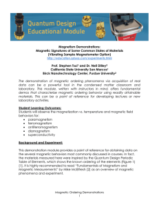 Magnetism Demonstrations: Magnetic Signatures of Some Common
