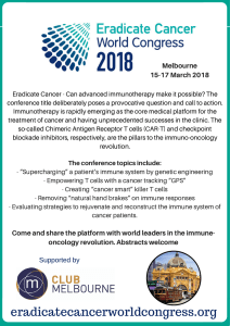 Eradicate Cancer 2018 flyer - Eradicate Cancer World Congress