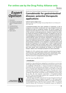 Cannabinoids for Gastrointestinal Diseases: Potential Therapeutic