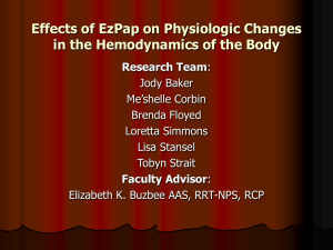 Effects of EzPap on Physiologic Changes in the Hemodynamics of