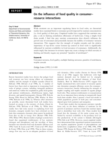 On the influence of food quality in consumer± resource interactions