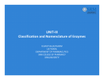 Classification and Nomenclature of Enzymes