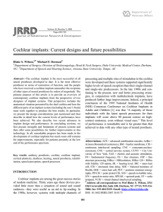 Cochlear implants: Current designs and future possibilities