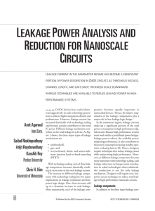leakage power analysis and reduction for nanoscale circuits