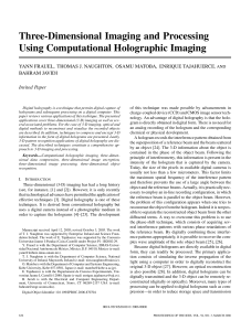 Three-Dimensional Imaging and Processing Using Computational