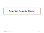 Teaching Compiler Design