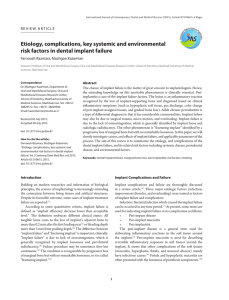 Etiology, complications, key systemic and environmental risk factors