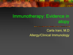 Immunotherapy: Radical treatment of Allergic diseases