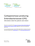 Carbapenemase-producing Enterobacteriaceae (CPE)