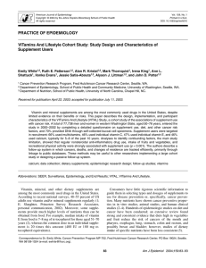 Study Design and Characteristics of Supplement Users