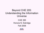 Beyond CHE 205: Understanding the Information