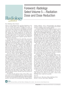 Foreword: Radiology Select Volume 5—Radiation Dose and