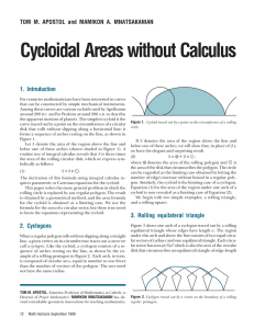 Cycloidal Areas without Calculus