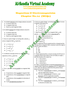 1. An isolated stationary point charge produces around it. a) An