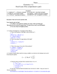 Chemistry 112 Final Exam (Non comprehensive part)