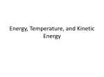 Notes on Heat, temperature and kinetic energy