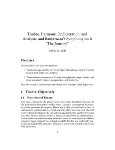 Timbre, Harmony, Orchestration, and Analysis, and Rautavaara`s