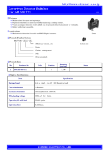 Lever-type Detector Switches SW1AB-500-T11